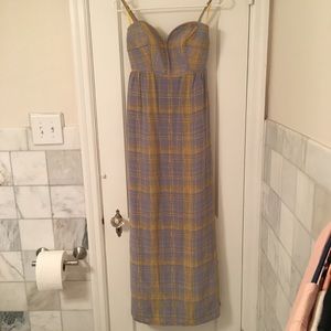 Anthro maxi with grid print. Softest dress ever!